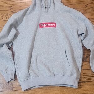 Supreme Gray Zip-Up Sweater